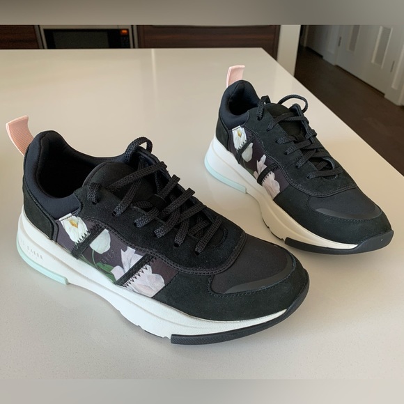 Ted Baker Floral Print Sneaker, Black - Picture 8 of 14